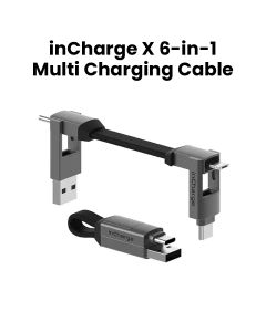 Rolling Square 6-in-1 0.25ft Charging Cable Mercury Gray | SIX01R