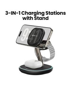Amazingthing Thunder PRO MAG 3-in-1 Charging Station with Stand Black | TP24002BK