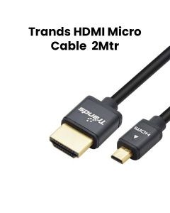 Trands 2M HDMI-Micro Cable HDMI Type-D to Type-A Black | TR-CA878