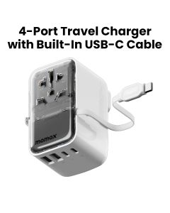 Momax 4-Port 35W Travel Adapter with USB-C Cable | UA21W