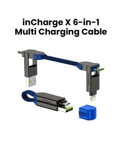Rolling Square 6-in-1 0.25ft Charging Cable Blue| X02WR