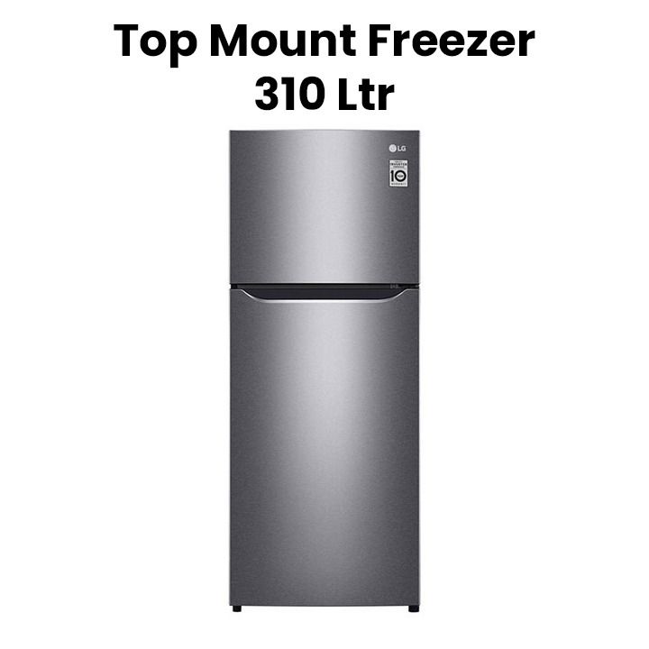 LG 310 Ltrs Top Mount Freezer, Smart Inverter Compressor, Multi Air Flow, Smart Diagnosis | GR-C342SLBB