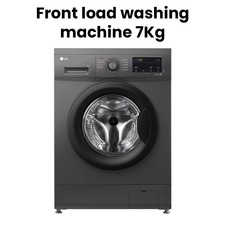 LG 7Kg Front Loading Washing Machine Made In India - Middle Black | F2J3HYL6J