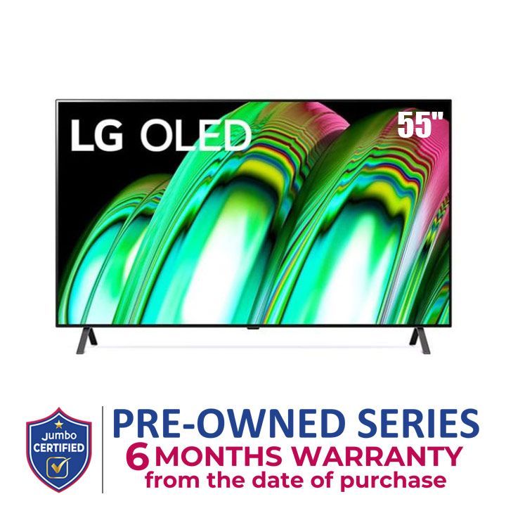 LG OLED TV 55 Inch A2 series, Cinema Screen Design 4K Cinema HDR webOS22 with ThinQ AI Pixel Dimming | OLED55A26LA