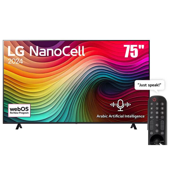 LG 75-inch NanoCell NANO80 4K Smart TV AI Magic remote HDR10