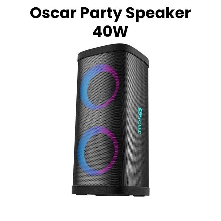 Oscar Party Speaker 40W with RGB Light and Wireless Mic 