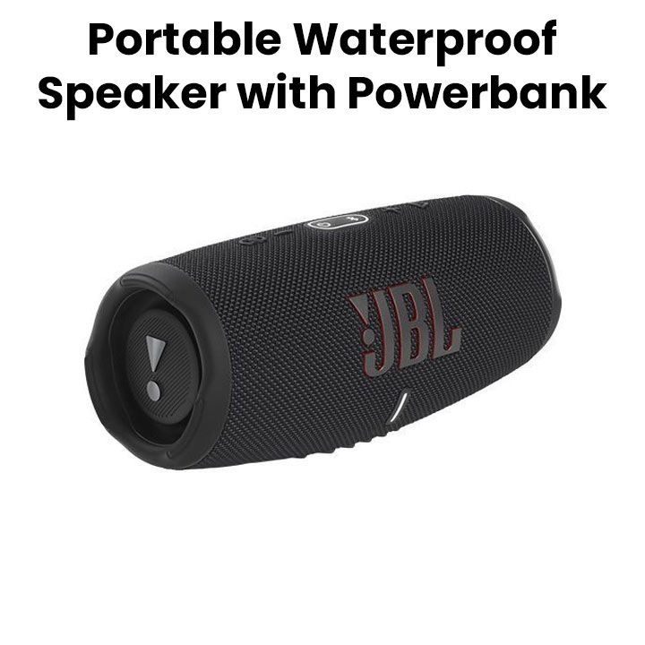 JBL CHARGE 5 Portable Waterproof Speaker with Powerbank - Black