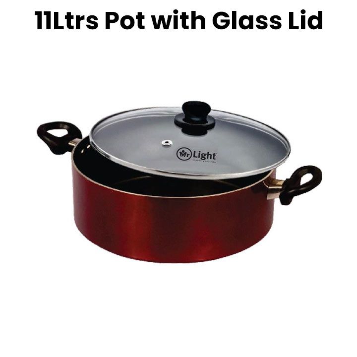 Mr. Light 11Ltrs Pot with Glass Lid (MR BIRIYANI POT 11)