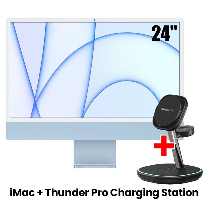 Apple iMac 24-Inch with Retina 4.5K Display 256GB SSD - Blue (MGPK3AB/A)