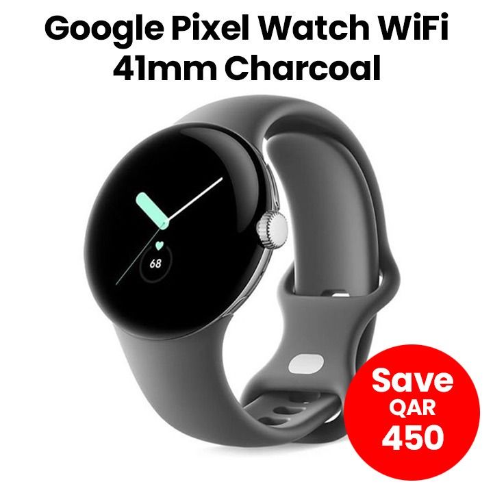 Google Pixel Watch WiFi 41mm Stainless Steel Case with Charcoal Active Band | GA03305-TW