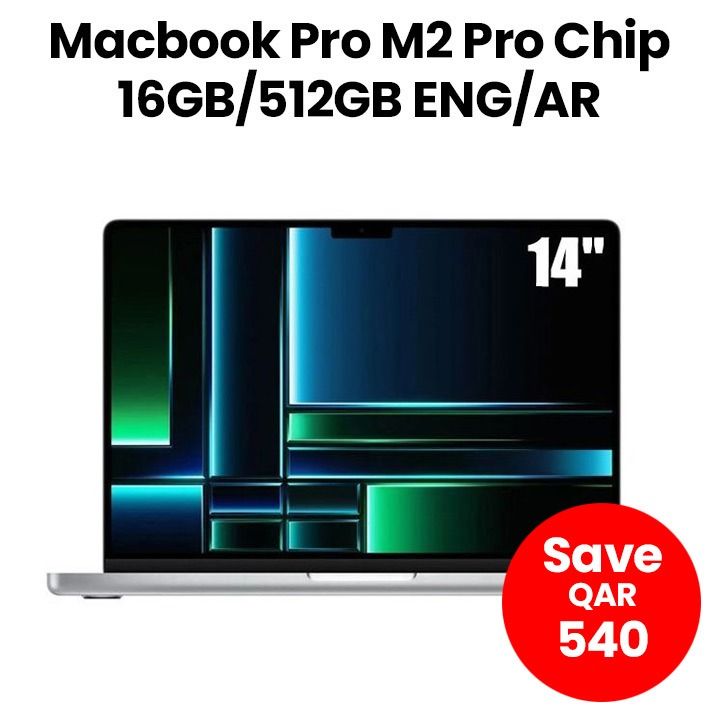 Apple Macbook Pro: 14-Inch M2 Pro Chip With 10-Core CPU And 16-Core GPU, 512GB Silver | MPHH3AB/A