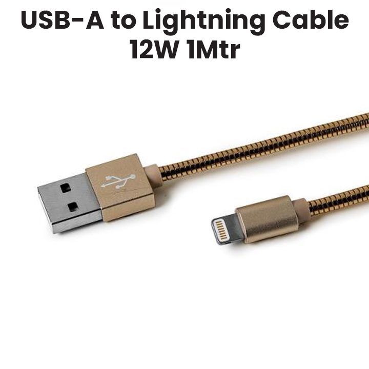 Celly Anti-Tangling Lightning Cable 1M  - Gold | USBLIGHTSNAKEGD