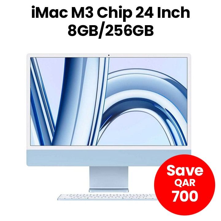 Apple iMac With Retina 24-Inch 4.5K Display M3 Chip with 8-core CPU and 10-core GPU / 8GB / 256GB SSD Blue 