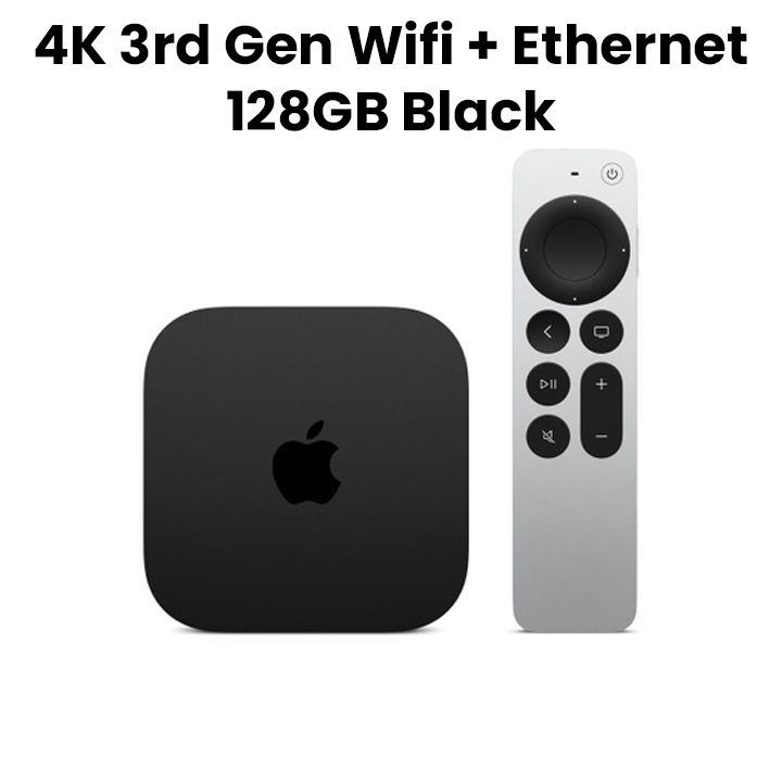 Apple TV 4K 3rd Gen Wifi + Ethernet 128GB Black | MN893AE/A