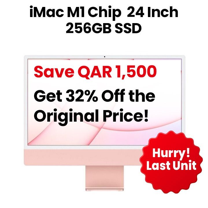 Apple iMac 24-Inch with Retina 4.5K Display 256GB SSD - Pink (MGPM3AB/A)