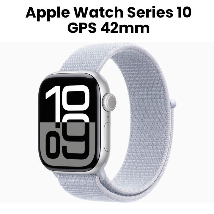 Apple Watch Series 10 GPS 42mm Silver Aluminium Case with Blue Cloud Sport Loop | MWWD3QA/A