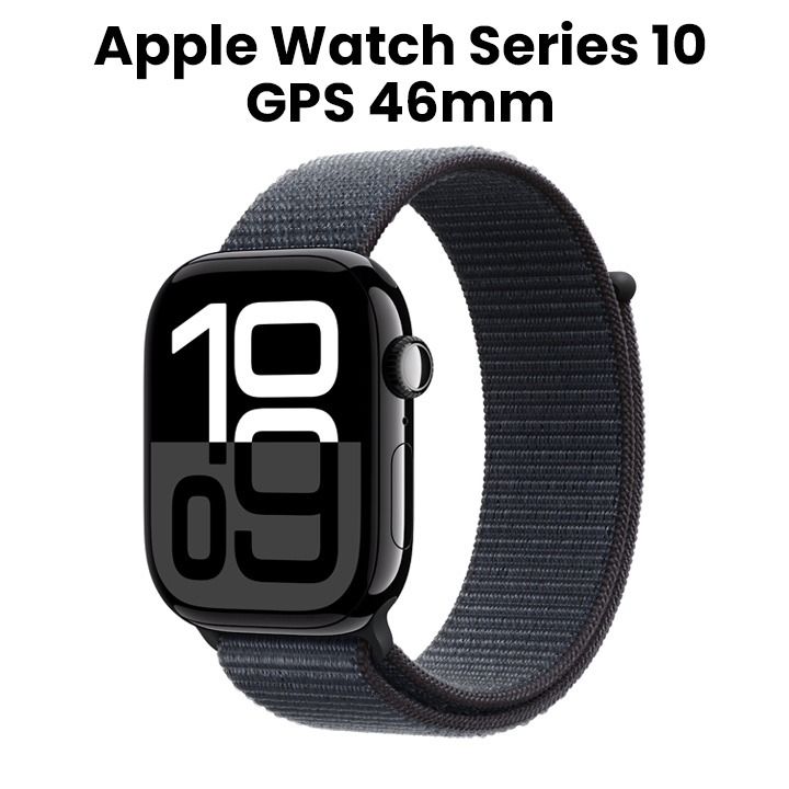 Apple Watch Series 10 GPS 46mm Jet Black Aluminium Case with Ink Sport Loop (MWWR3QA/A)