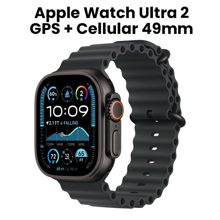 Apple Watch Ultra 2 GPS + Cellular 49mm Black Titanium Case with Black Ocean Band (MX4P3QA/A)